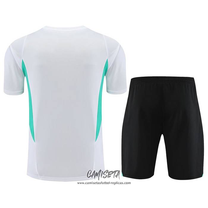 Chandal del Manchester United 2023-2024 Manga Corta Blanco - Pantalon Corto